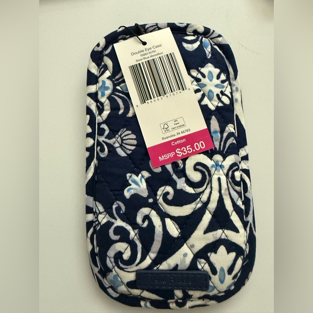 Vera Bradley Double Eye Case in Steel Blue Medallion - Picture 2 of 3